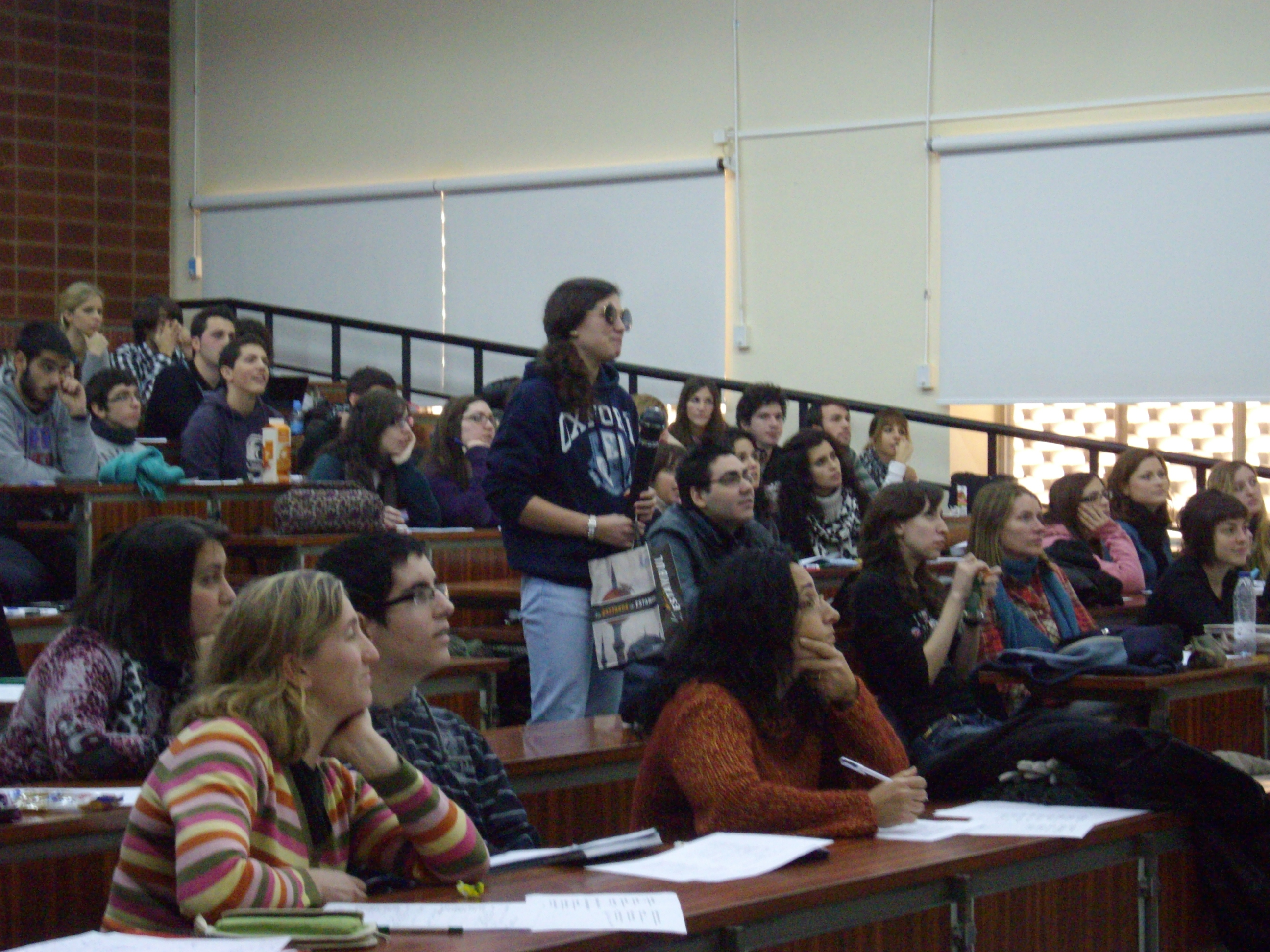 Students listening to a talk