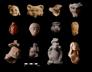 Conjunto de figurillas cerámicas procedentes de La Blanca. (Composición Patricia Horcajada)