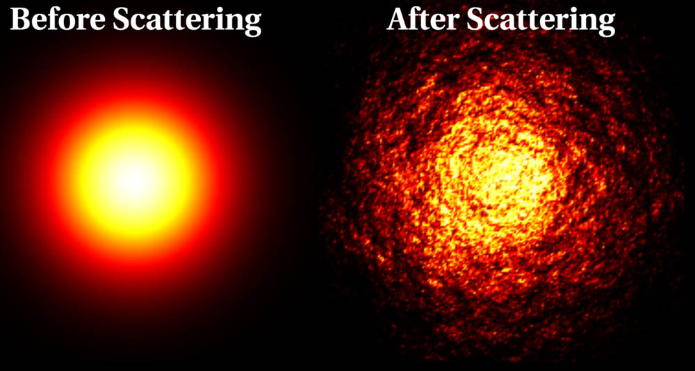 Un ejemplo de la distorsión de la imagen de un objeto espacial 