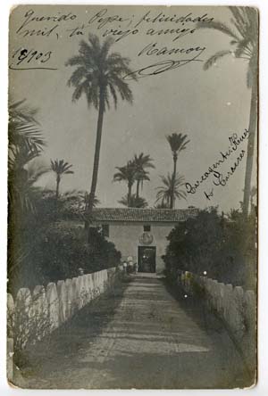Carcaixent. Entrada del huerto de Carreres. c. 1900.