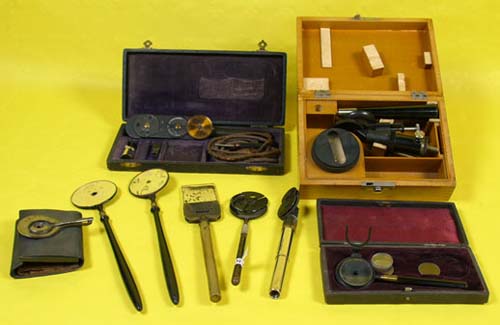Selection of various ophtalmoscopies, at the end of the 19th century – early 20th century