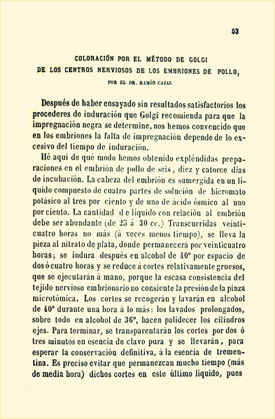 Artículo de Ramón y Cajal