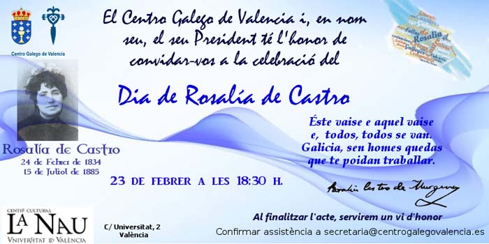 Celebració del dia de Rosalía de Castro. La Nau