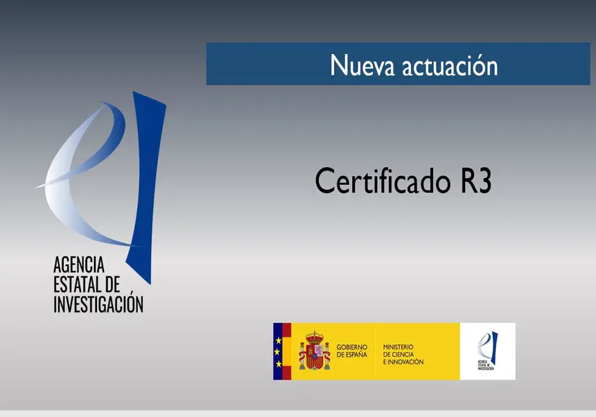 Convocatòria Agència Estatal d'Investigació Certificació R3