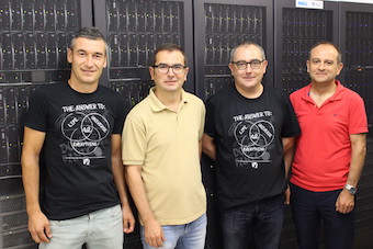 D'esquerra a dreta- Luis Caballero (IFIC), Alberto Albiol (UPV),  Francisco Albiol (IFIC) Antonio Albiol (UPV).