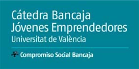 Logo de la Cátedra Bancaja Jóvenes Emprendedores Universitat de València.
