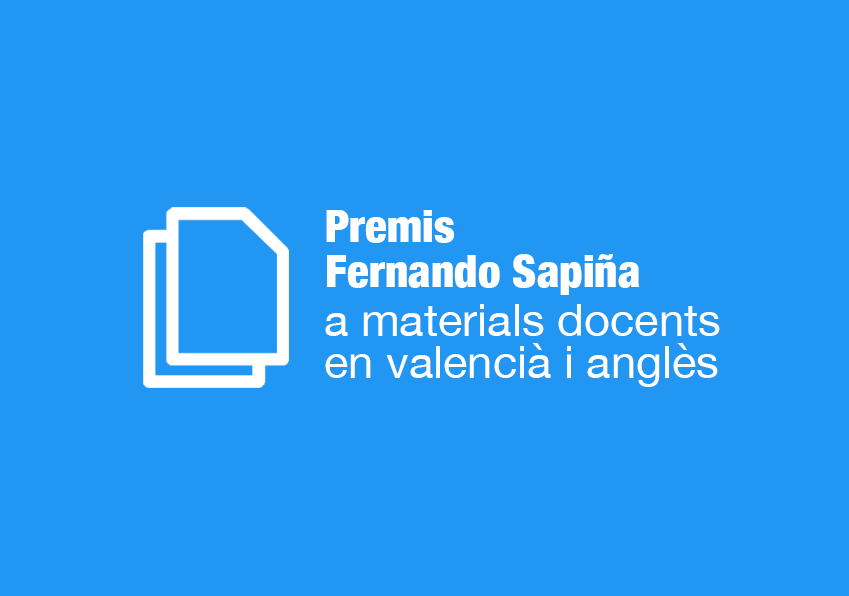 Imagen del evento:Premios Fernando Sapiña a la elaboración de material docente en valenciano e inglés