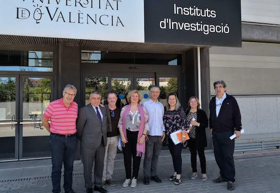 De izquierda a derecha, los investigadores de Iudesccop Manuel Monreal,José Luis Monzón, Maria José Vañó, Rafael Chaves,Gemma Fajardo, Carmen Blasco y Jesús Olavarría.