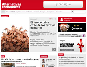 Cover of the magazine 'Alternativas Económicas'.