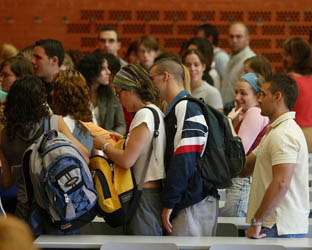 Un grupo de estudiantes de la Universitat de València.