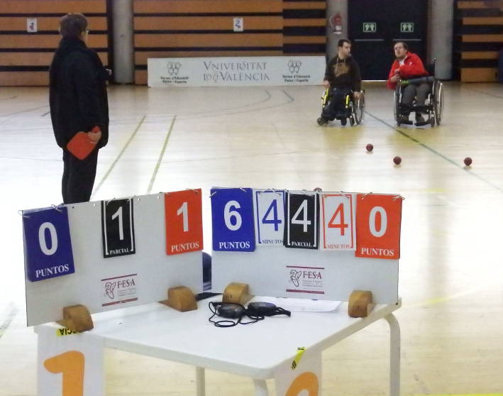 Un moment de la segona jornada de Boccia al Pavelló Universitari.