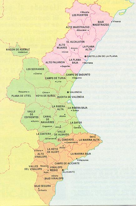 Mapa de la comunidad valenciana politico Imagui