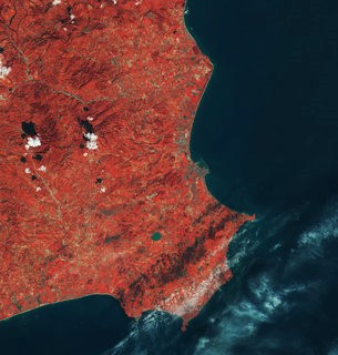 Imagen realizada por el satélite Sentinel de Crotone, Italia