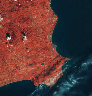 Imagen realizada por el satélite Sentinel de Crotone, Italia