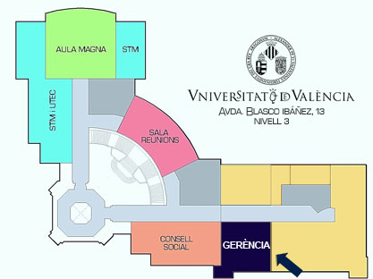 Pl�nol d'ubicaci� del SAP dins de l'edifici de Rectorat