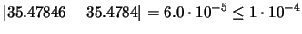 $\displaystyle \vert 35.47846 - 35.4784 \vert = 6.0\cdot10^{-5}
\leq 1\cdot10^{-4}$