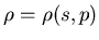 $\rho = \rho(s,p)$
