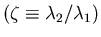 $(\zeta \equiv \lambda_2 / \lambda_1)$