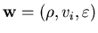 ${\bf w} = (\rho, v_{i}, \varepsilon)$