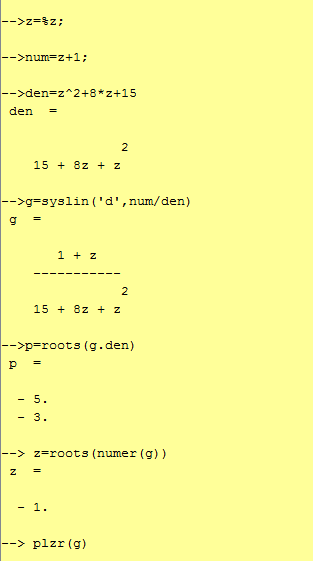 Calculo de polos y ceros(Scilab)