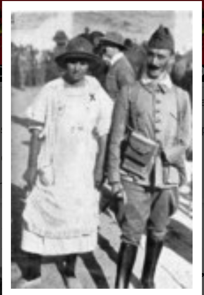 Soldado y dama de blanco
