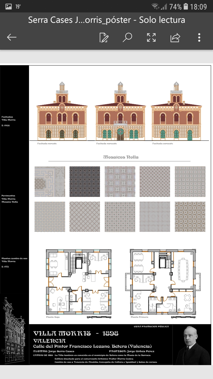 El póster sobre Villa Morris