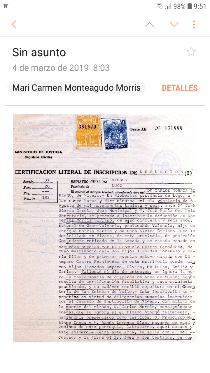 Defunción de Carlos, 1936