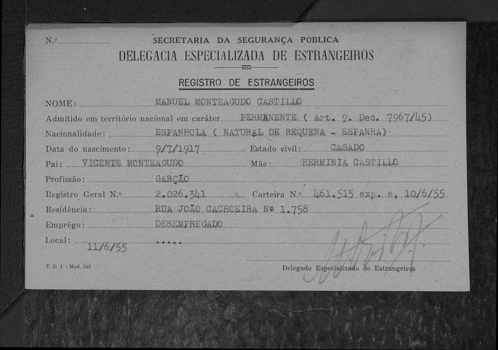 Registro de extranjeros
