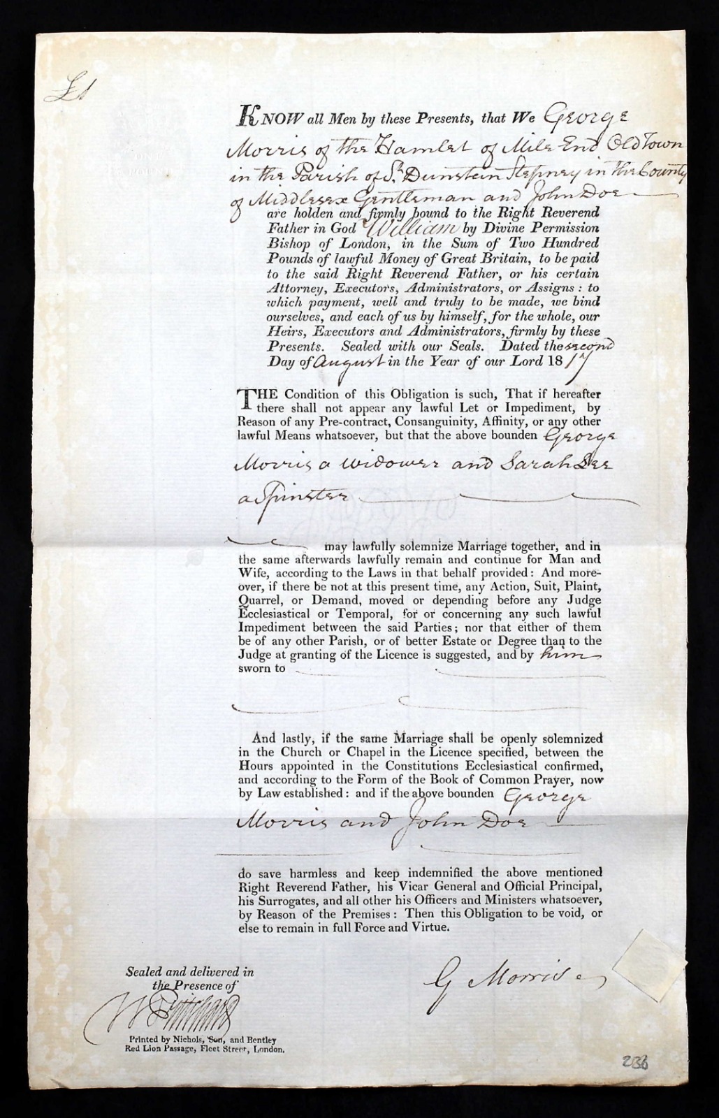 El bond de 1817