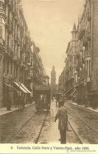 La calle Peris y Valero hacia 1900