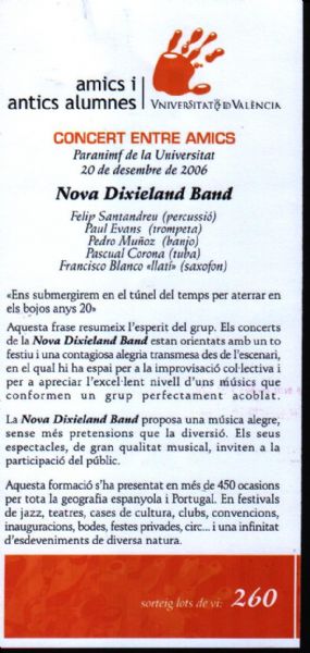 Trobada 2006 de Amics i Antics Alumnes. Concert entre amics: Nova Dixieland Band