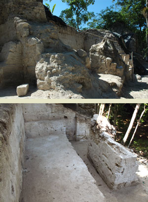 Estado inicial de los cuartos tras su excavación (Fotos Begoña Carrascosa y Gaspar Muñoz).