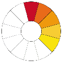 Muestra Imagen Diagrama de colores cálidos