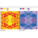 Muestra Imagen Ejemplo 1: Colores fríos y cálidos en plantilla de diseño de pre-impresión