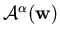${\bf\cal A}^{\alpha}({\bf w})$