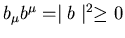 $b_\mu b^\mu =\mid b\mid ^2\geq 0 $