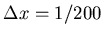 $\Delta x=1/200$