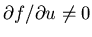 $\partial f/\partial u \neq 0$