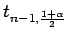 $t_{n-1,\frac{1+\alpha}{2}}$
