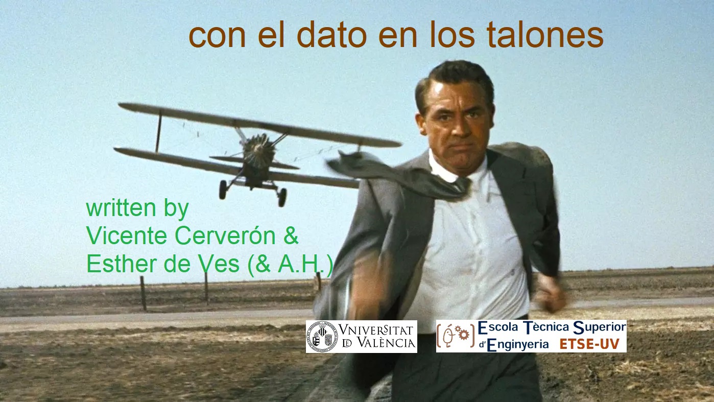 con el dato en los talones
