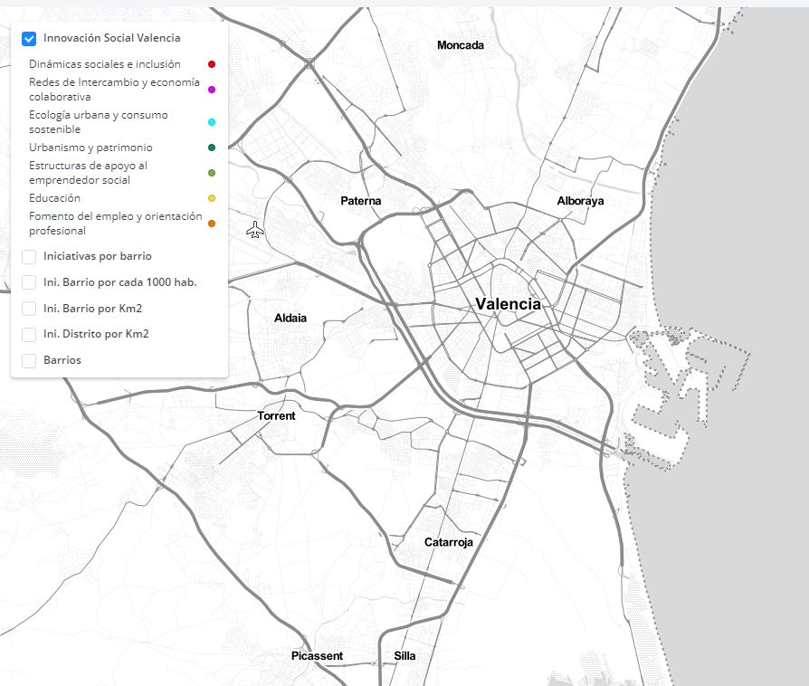 Map of social innovation initiatives