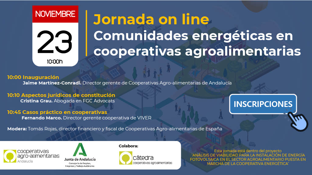 Cartel Jornada on line Cooperativas energéticas