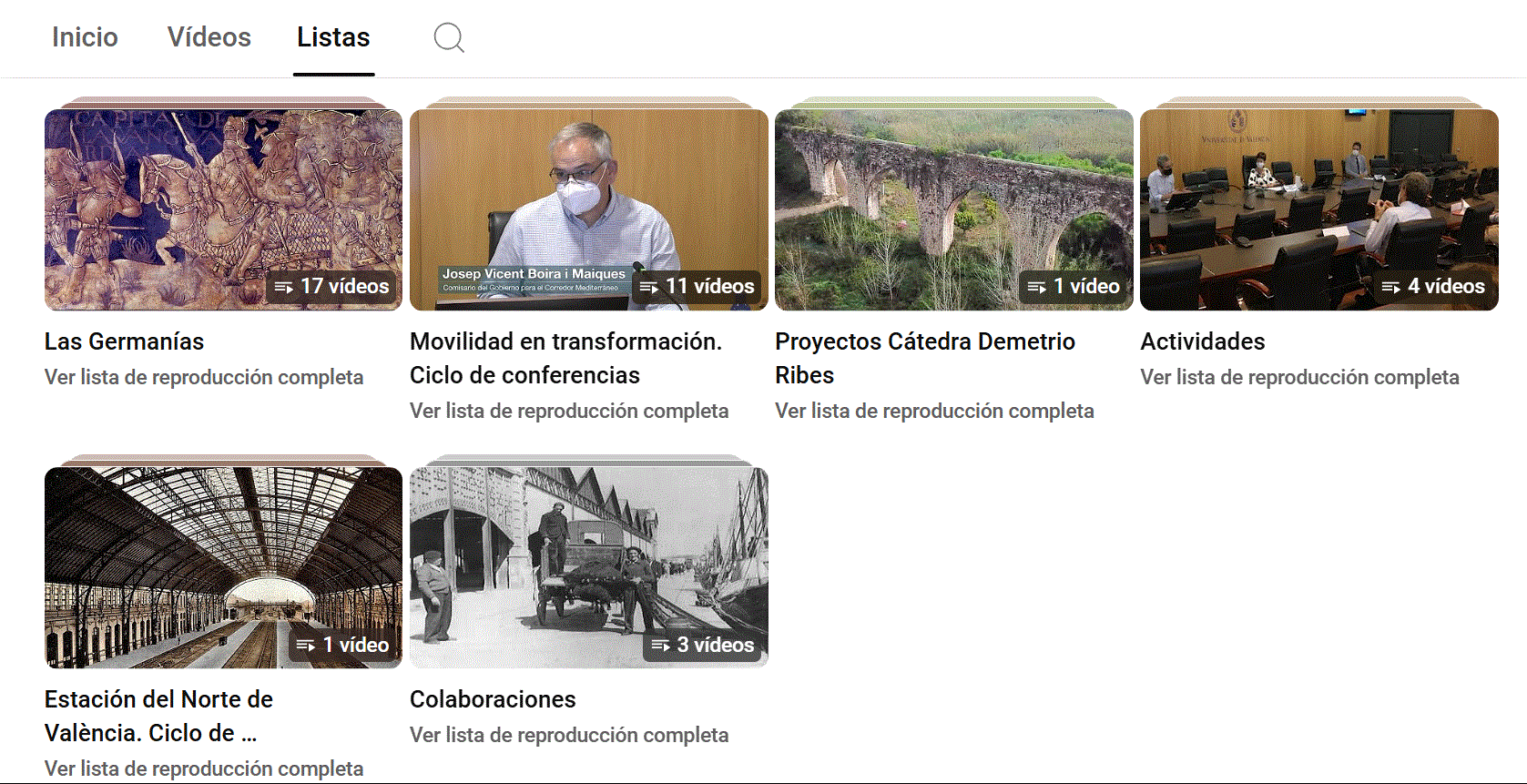 Canal de Youtube de la Càtedra Demetrio Ribes