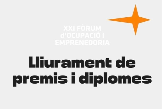 Cartell amb el text "premis i diplomes"