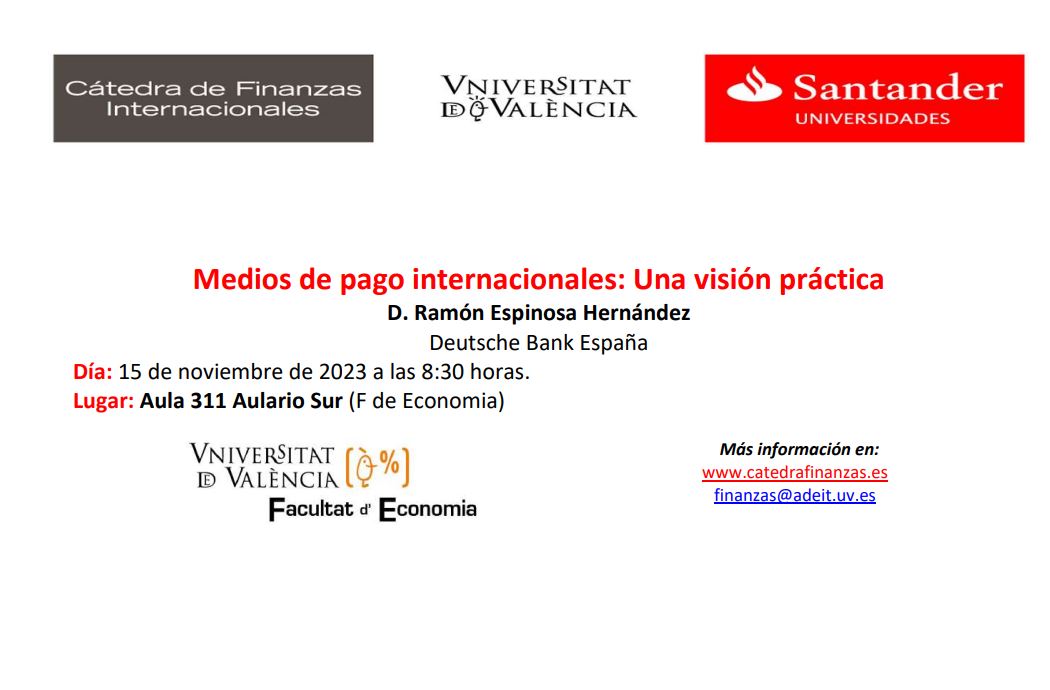 Cartell conferència Mitjans de pagament internacionals