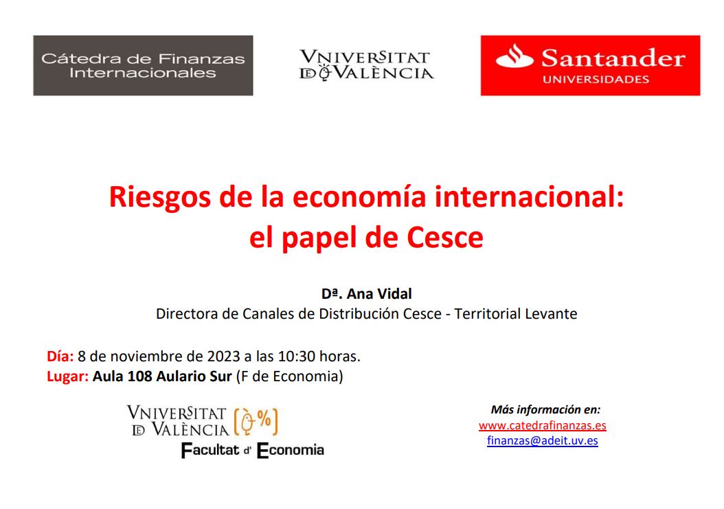 Cartell conferència riscos economia internacional