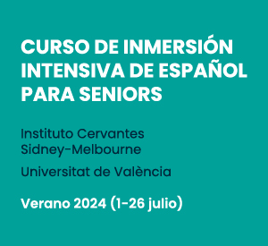 Imagen de un cartel informativo sobre el curso de español senior