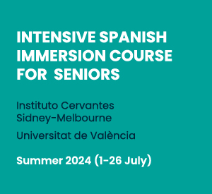 Image of a poster informing about the Spanish course for Seniors.