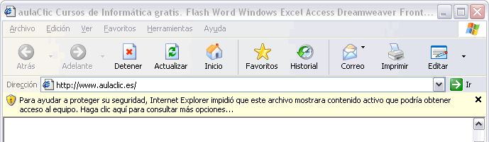 Advertencia de contenido activo