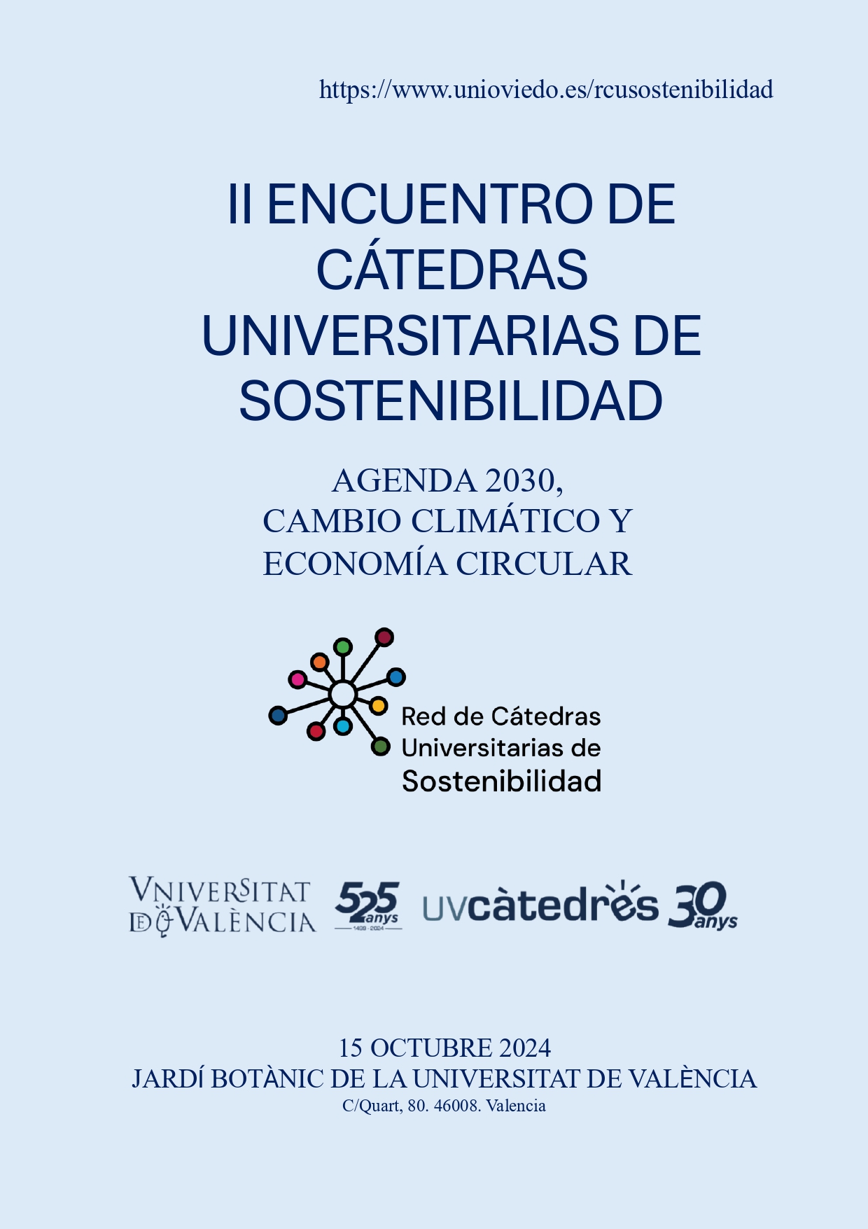 Portada II encuentro de cátedras universitarias de sostenibilidad